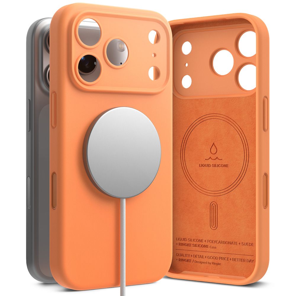 Ringke Silikona Magnētiskais MagSafe apvalks iPhone 17 Pro Max – oranžs