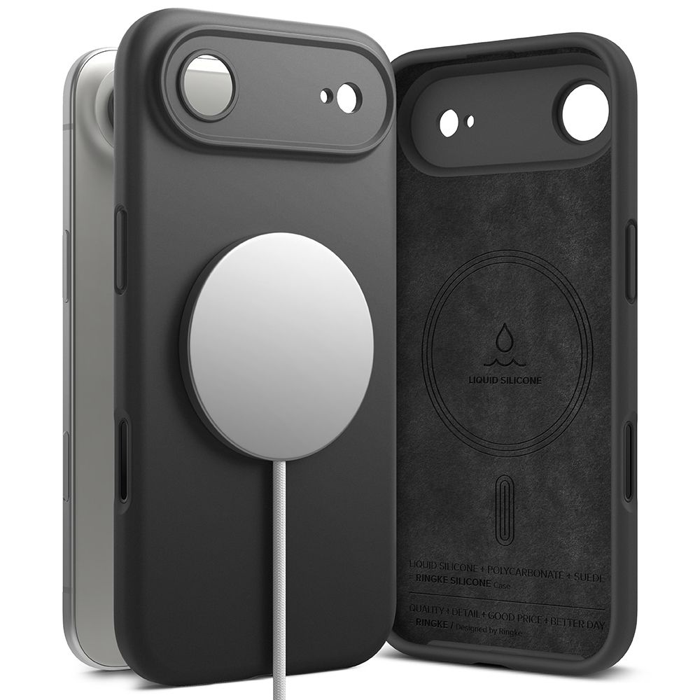 Ringke Silikona Magnētiskais MagSafe viedtālruņa apvalks iPhone 17 Air - melns