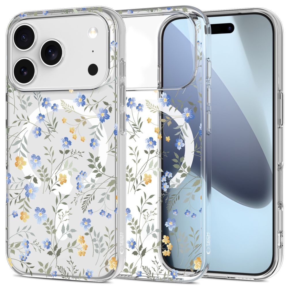 Tech-Protect FlexAir Magnētiskais viedtālruņa apvalks iPhone 17 Pro Max - Margrietiņas ar lapām