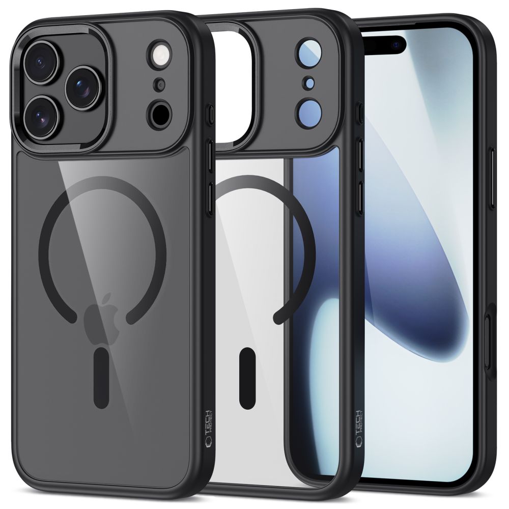 Tech-Protect MagMat Magnētiskais viedtālruņa apvalks iPhone 17 Pro Max - Caurspīdīgs melns