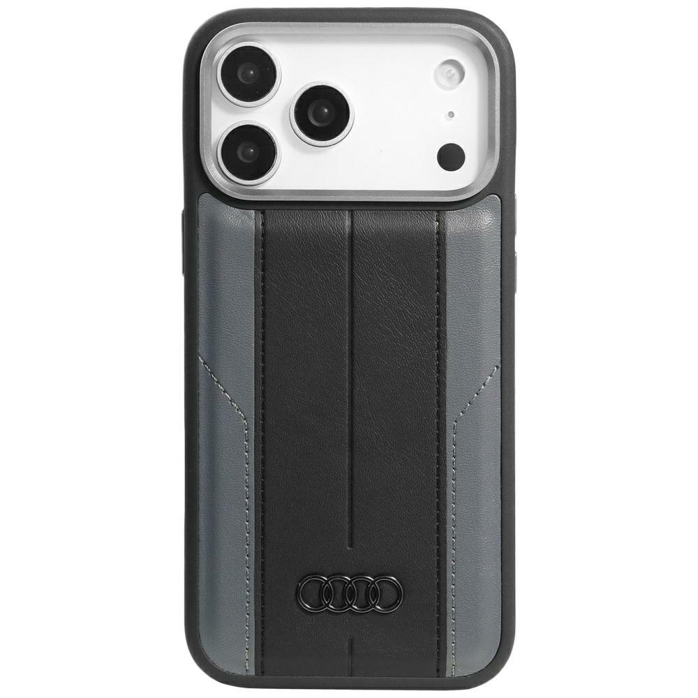 Audi A6 sintētiskā āda MagSafe viedtālruņa apvalks iPhone 17 Pro Max - melns