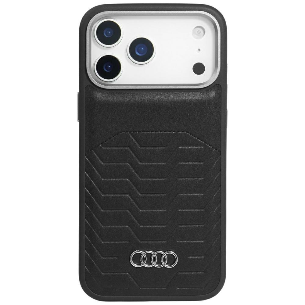Audi GT sintētiskā āda MagSafe viedtālruņa apvalks iPhone 17 Pro - melns