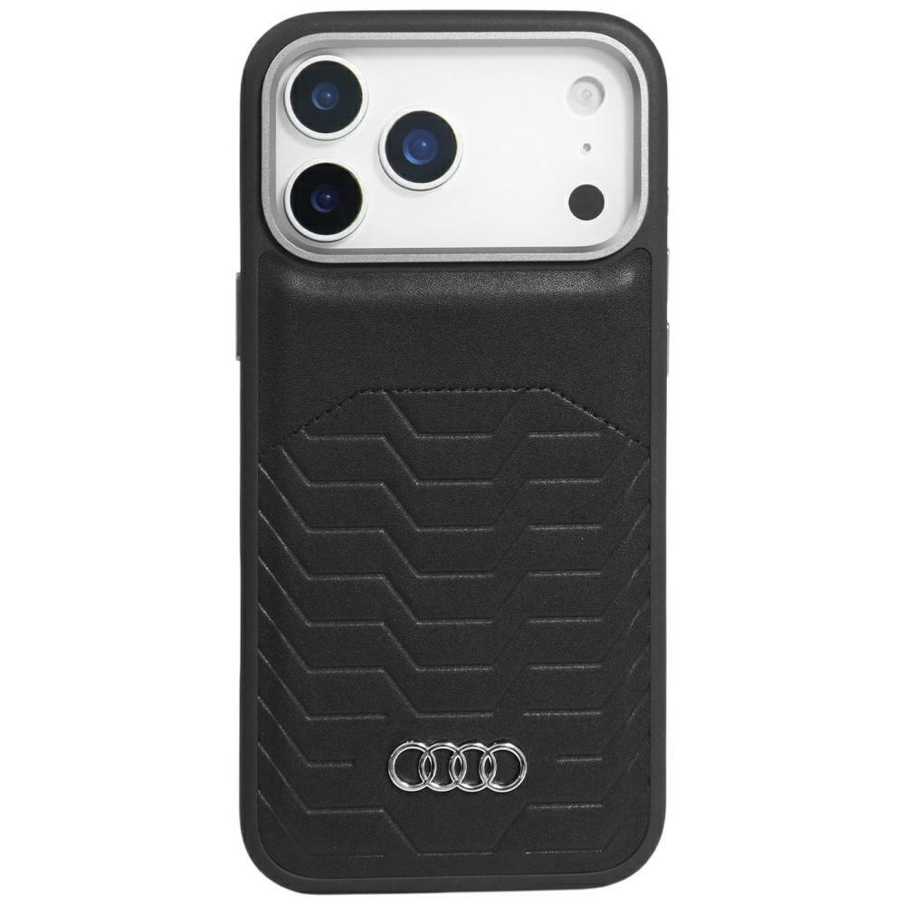 Audi GT Sintētiskās ādas Magnētiskais viedtālruņa apvalks iPhone 17 Pro Max - melns