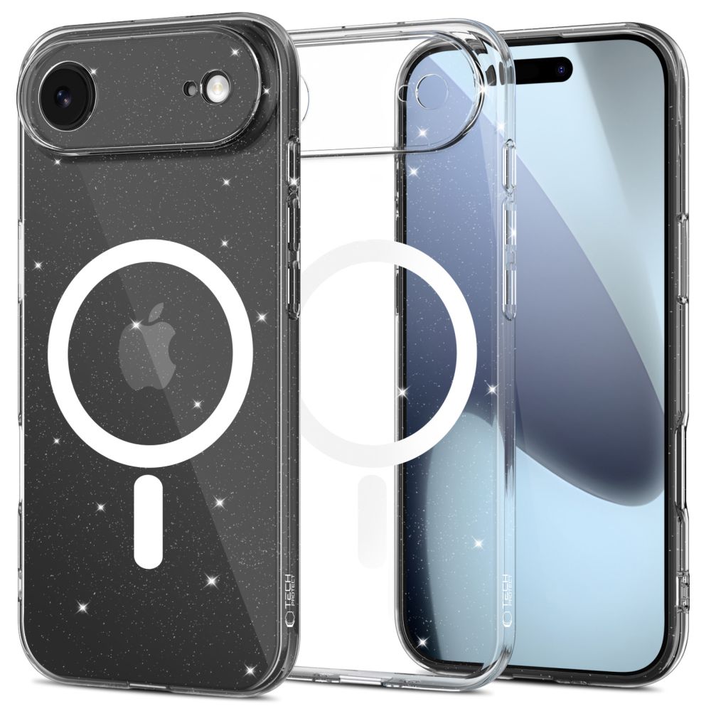 Tech-Protect FlexAir MagSafe viedtālruņa apvalks iPhone 17 Air - caurspīdīgs ar spīdumiem