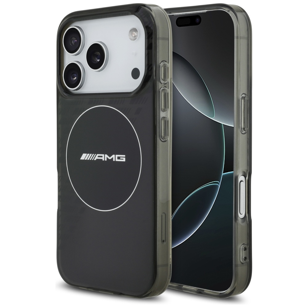 AMG Divslāņu caurspīdīgs dūmu magnētiskais viedtālruņa apvalks iPhone 17 Pro - melns