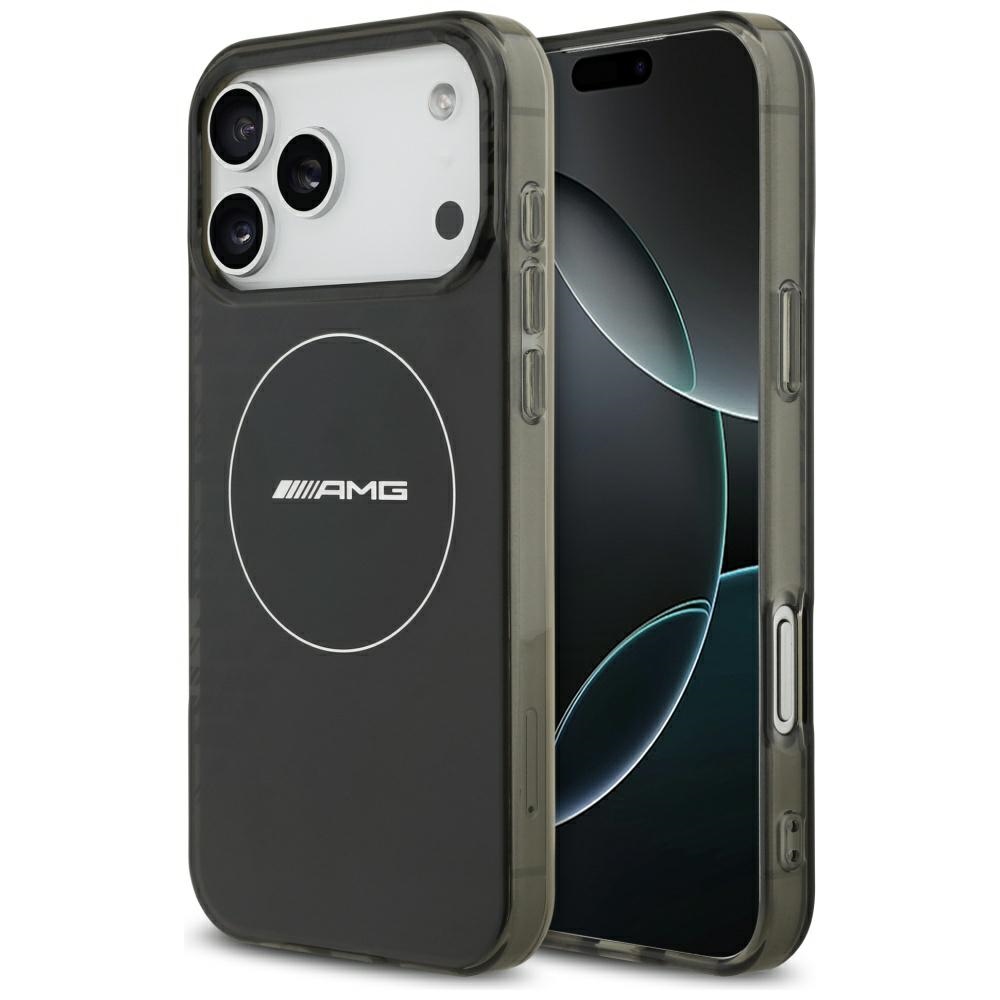 AMG двухслойный прозрачный дымчатый MagSafe чехол для iPhone 17 Pro Max - черный