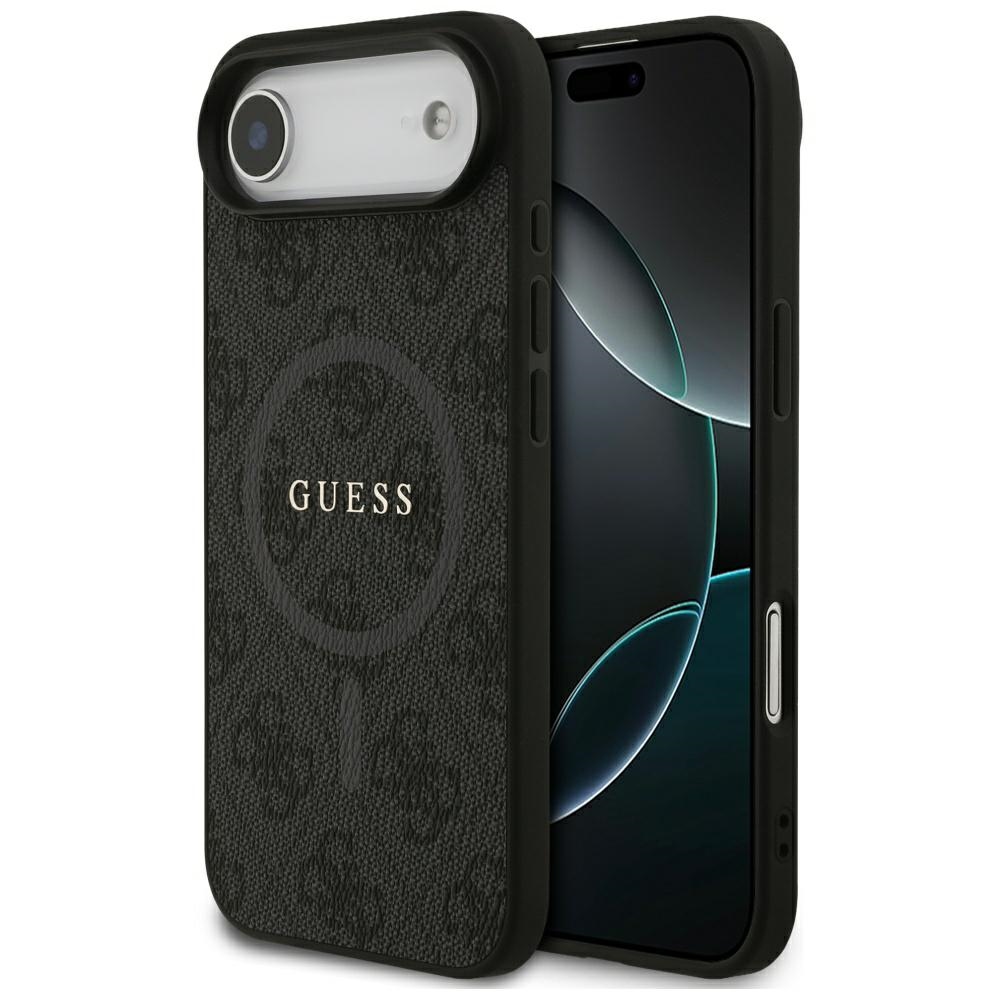 Guess 4G gredzena klasiskā logotipa magnētiskais viedtālruņa apvalks iPhone 17 Air - melns