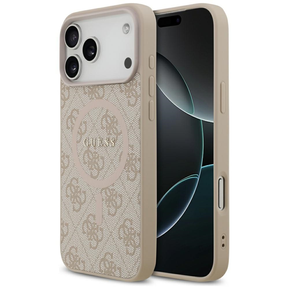 Guess 4G Ring Classic Logo MagSafe Чехол для iPhone 17 Pro Max - розовый