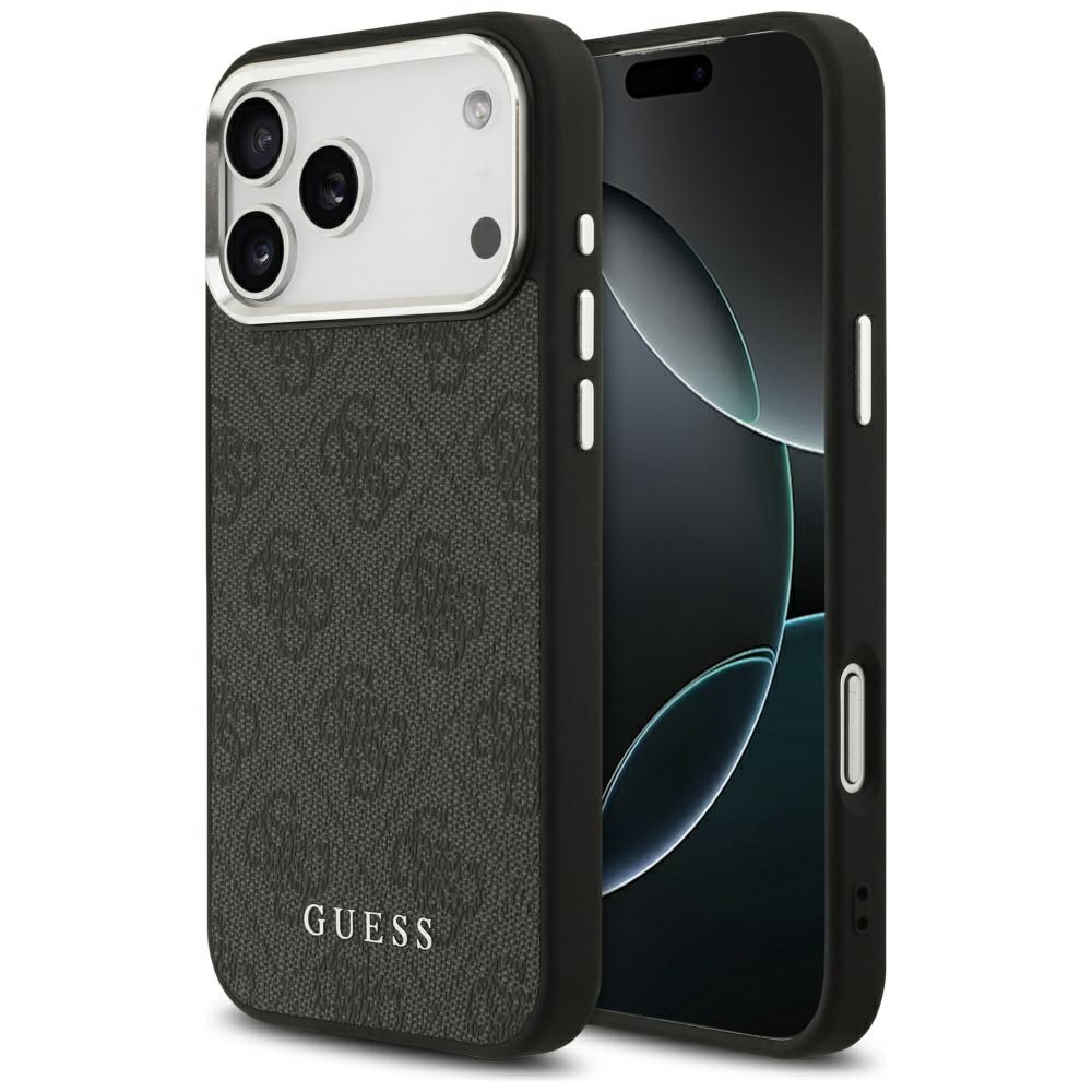 Guess 4G Classic Logo Magnētiskais viedtālruņa apvalks iPhone 17 Pro Max - melns