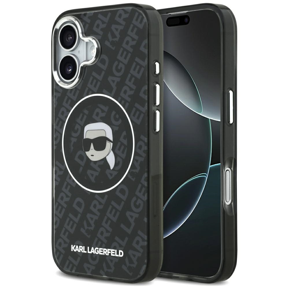 Karl Lagerfeld IML Karl Galvas Logotips Magnētiskais viedtālruņa apvalks iPhone 17 - Melns