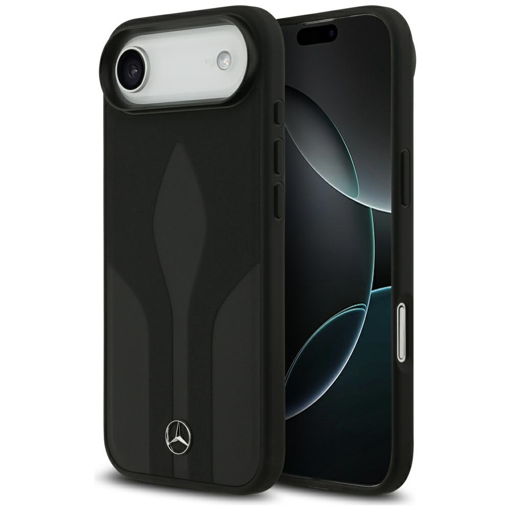Mercedes Leather The Move Magnētiskais apvalks MagSafe viedtālrunim iPhone 17 Air - melns