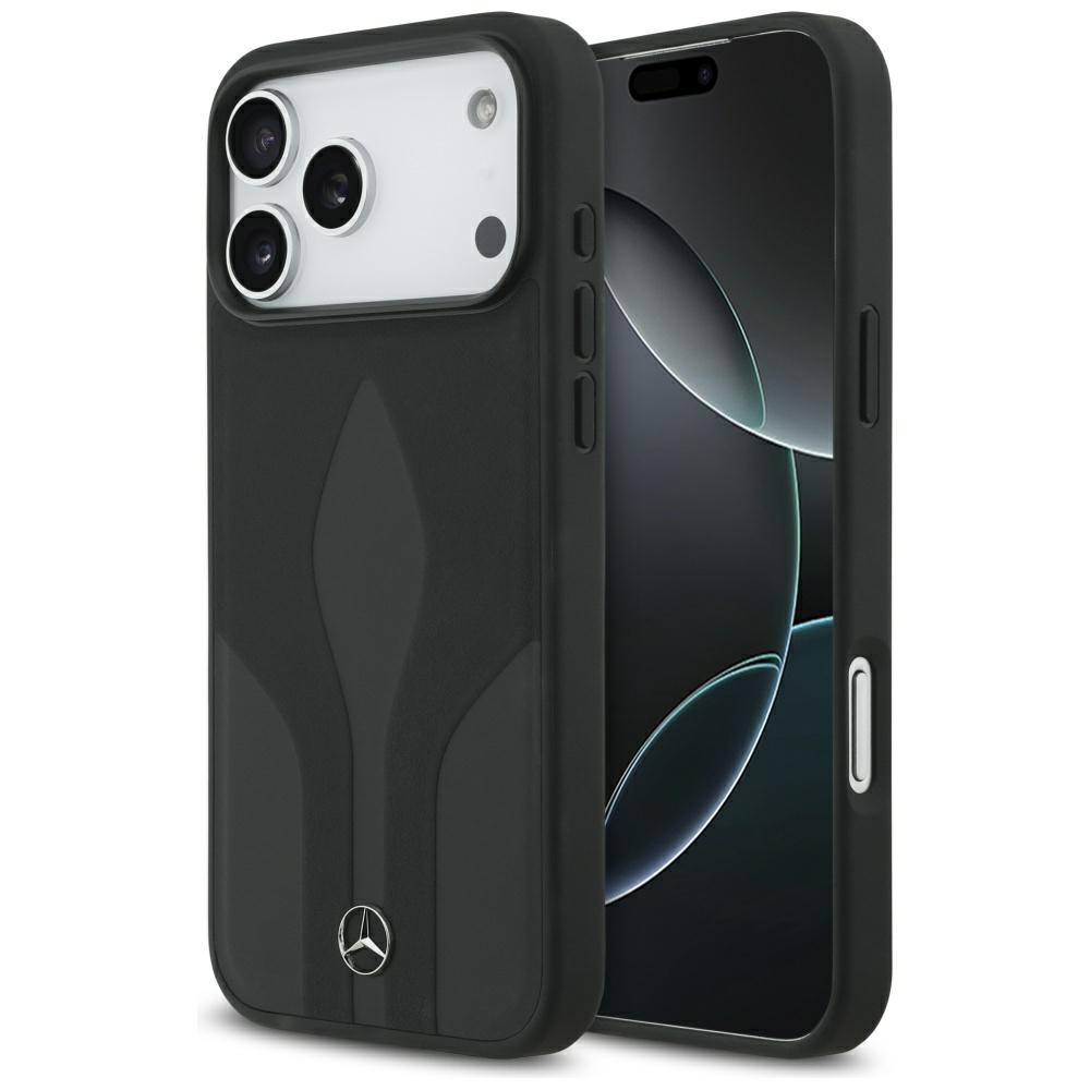 Mercedes Leather The Move MagSafe Чехол для iPhone 17 Pro Max - чёрный