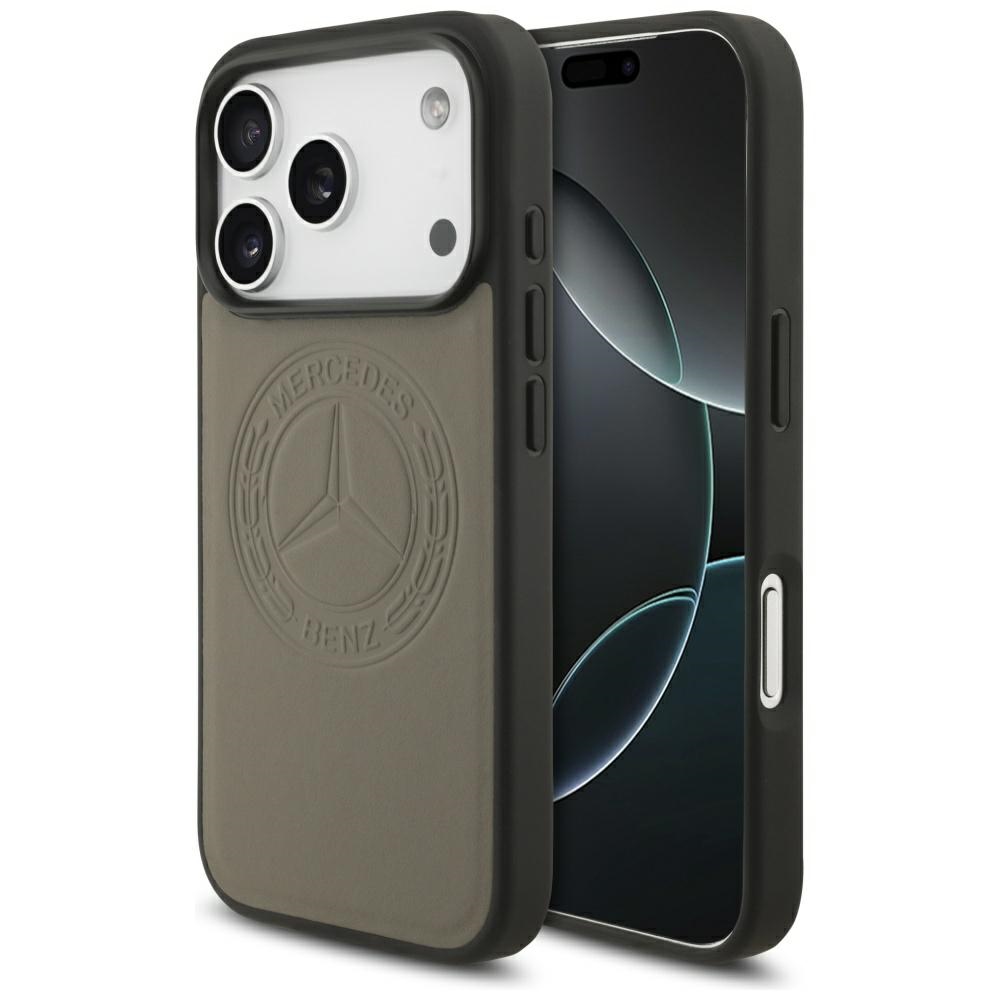 Mercedes Leather Vintage Logo MagSafe Чехол для iPhone 17 Pro - бежевый