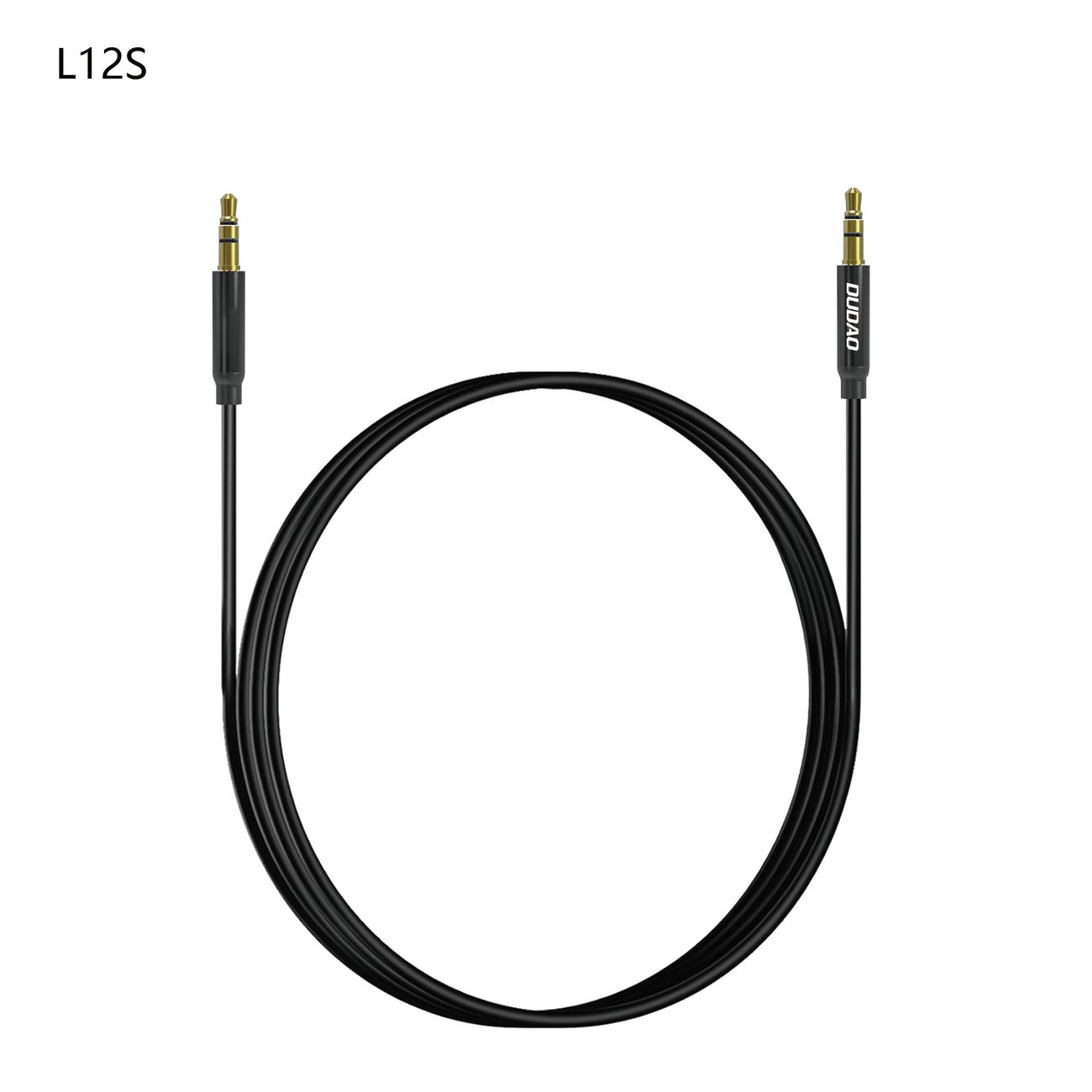 Dudao L12S AUX kabelis mini ligzda 3.5mm 1m 3 kontaktu stereo - melns