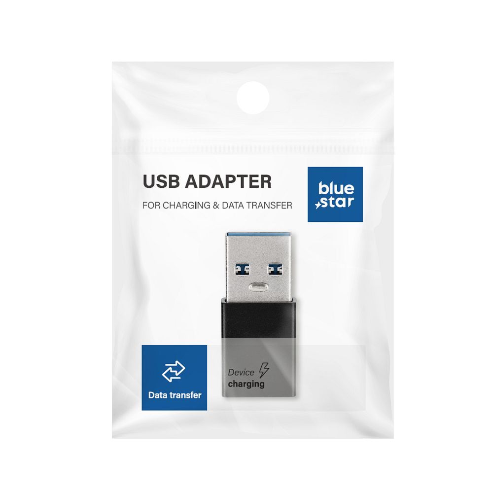 Adapteris Type C uz USB A 3.0 Blue Star - melns