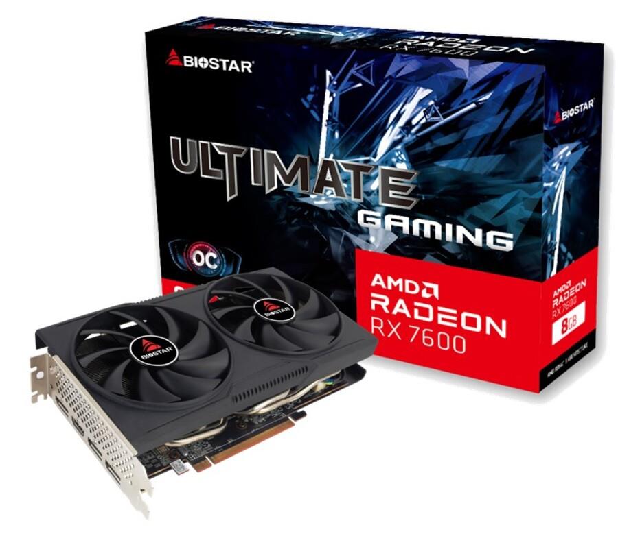 BIOSTAR AMD Radeon RX 7600 2318 MHz 8 GB GDDR6 128 bit PCI Express 4.0 Active VA76S6RM81 (Graphics Card)