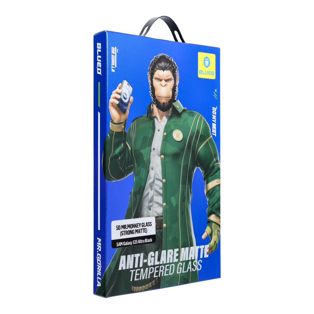Aizsargstikls 5D Mr. Monkey stikls - Samsung Galaxy S25 Ultra melns