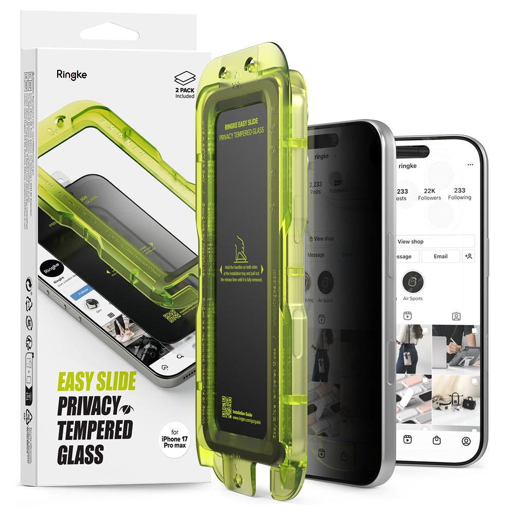Ringke Easy Slide 2-komplekts privātuma stikls iPhone 17 Pro Max
