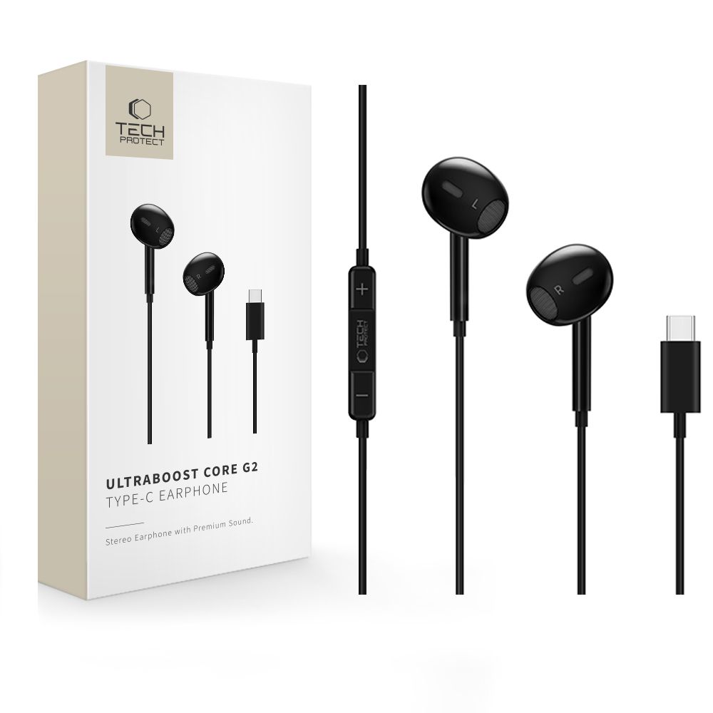 Tech-Protect Ultraboost Core G2 USB-C austiņas - melnas