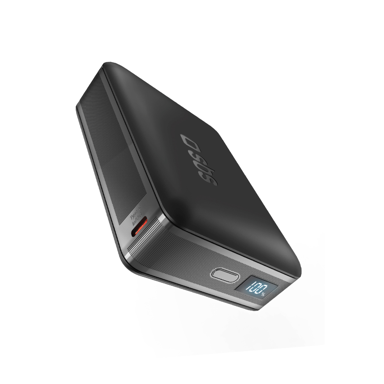 Внешний аккумулятор SBS HD 30 Вт 10000 мАч USB-C с ЖК-дисплеем — чёрный