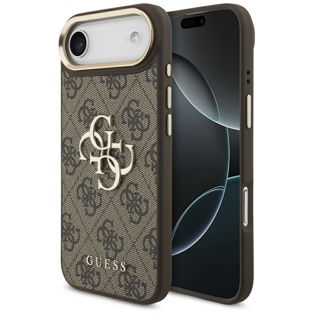 GUESS viedtālruņa apvalks IPHONE 17 Air (PU W/ Big 4G Classic Logo) zelts un brūns