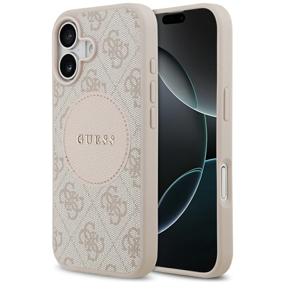 Guess 4G Circle Classic Logo Magnētiskais viedtālruņa apvalks iPhone 17 - rozā