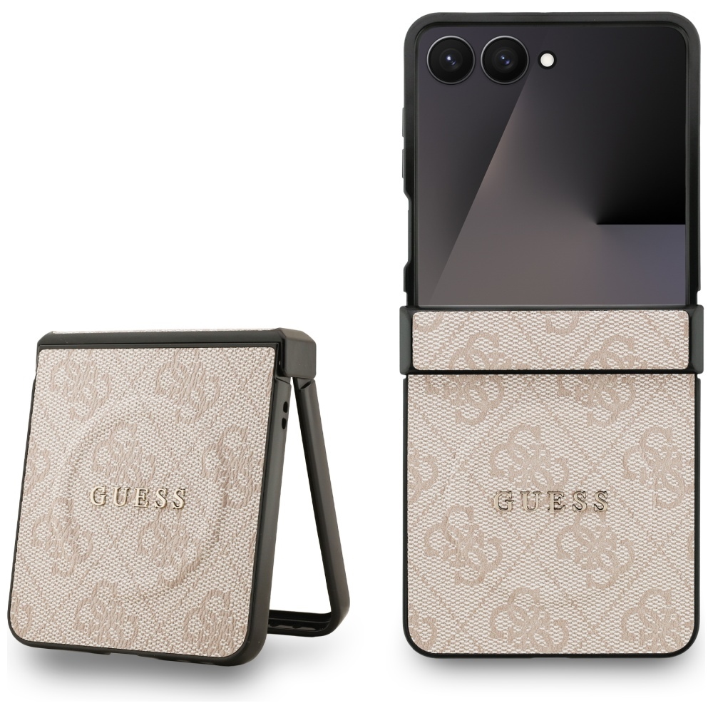 Guess 4G Classic Magnētiskais viedtālruņa apvalks Samsung Galaxy Z Flip 7 - rozā
