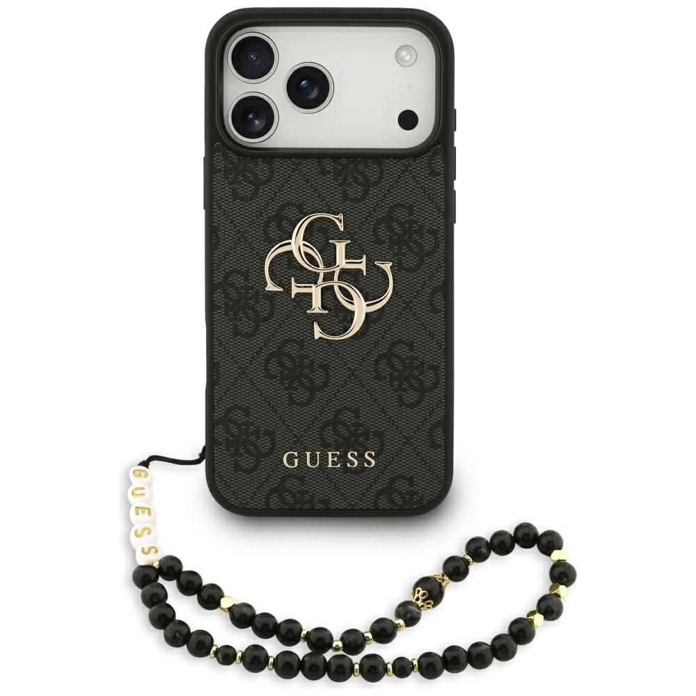 Guess 4G Strap 4G Classic Logo viedtālruņa apvalks iPhone 17 Pro Max - melna