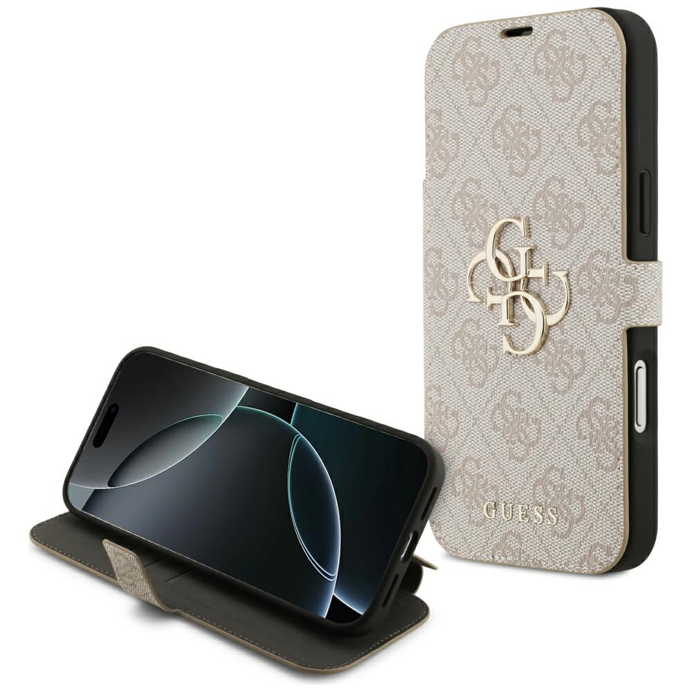 Guess Book 4G Metal Logo Чехол для iPhone 17 Pro Max - розовый