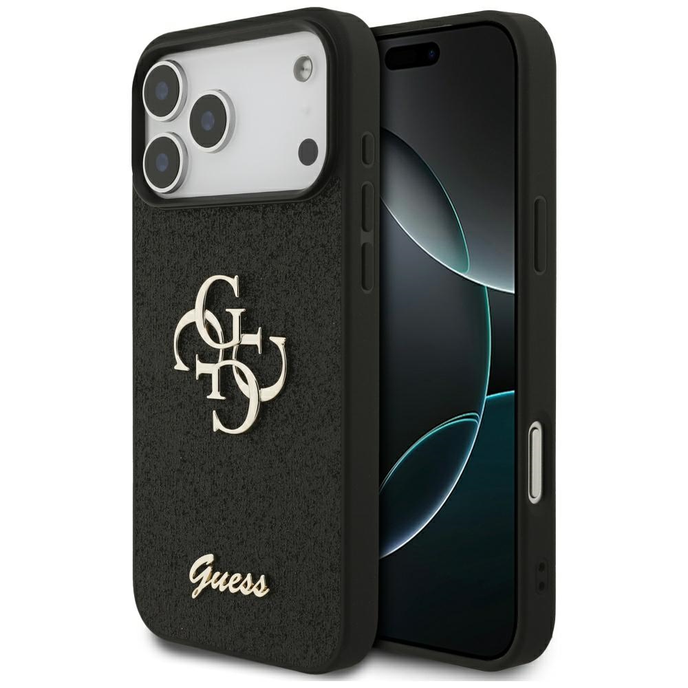 Guess Fixed Glitter Big 4G чехол для iPhone 17 Pro Max - чёрный