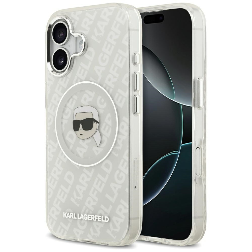 Karl Lagerfeld IML Karl Head Logotips Magnētiskais viedtālruņa apvalks iPhone 17 - pelēks