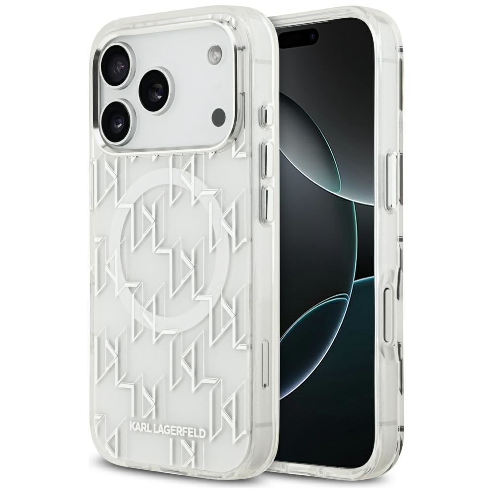 Karl Lagerfeld IML KL Monogramma Magnētiskais viedtālruņa apvalks iPhone 17 Pro - balts