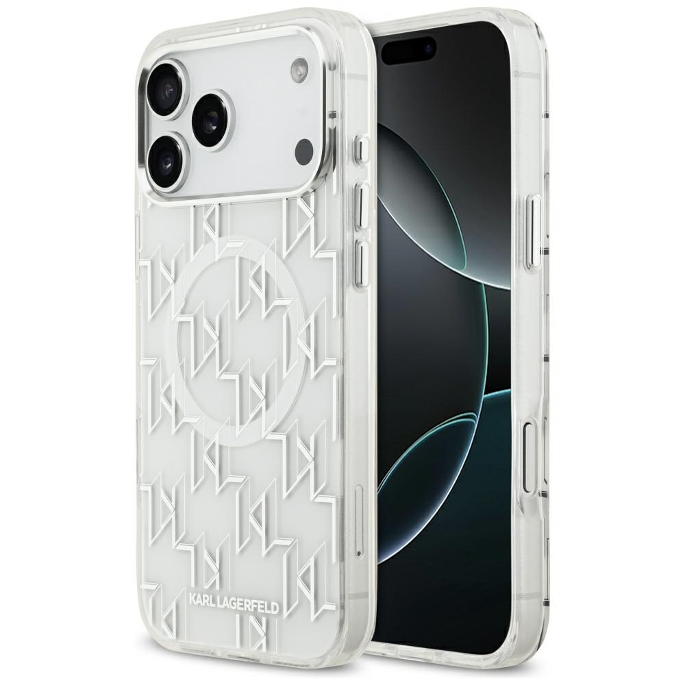 Karl Lagerfeld IML KL Monogramma Magnētiskais viedtālruņa apvalks iPhone 17 Pro Max - balts