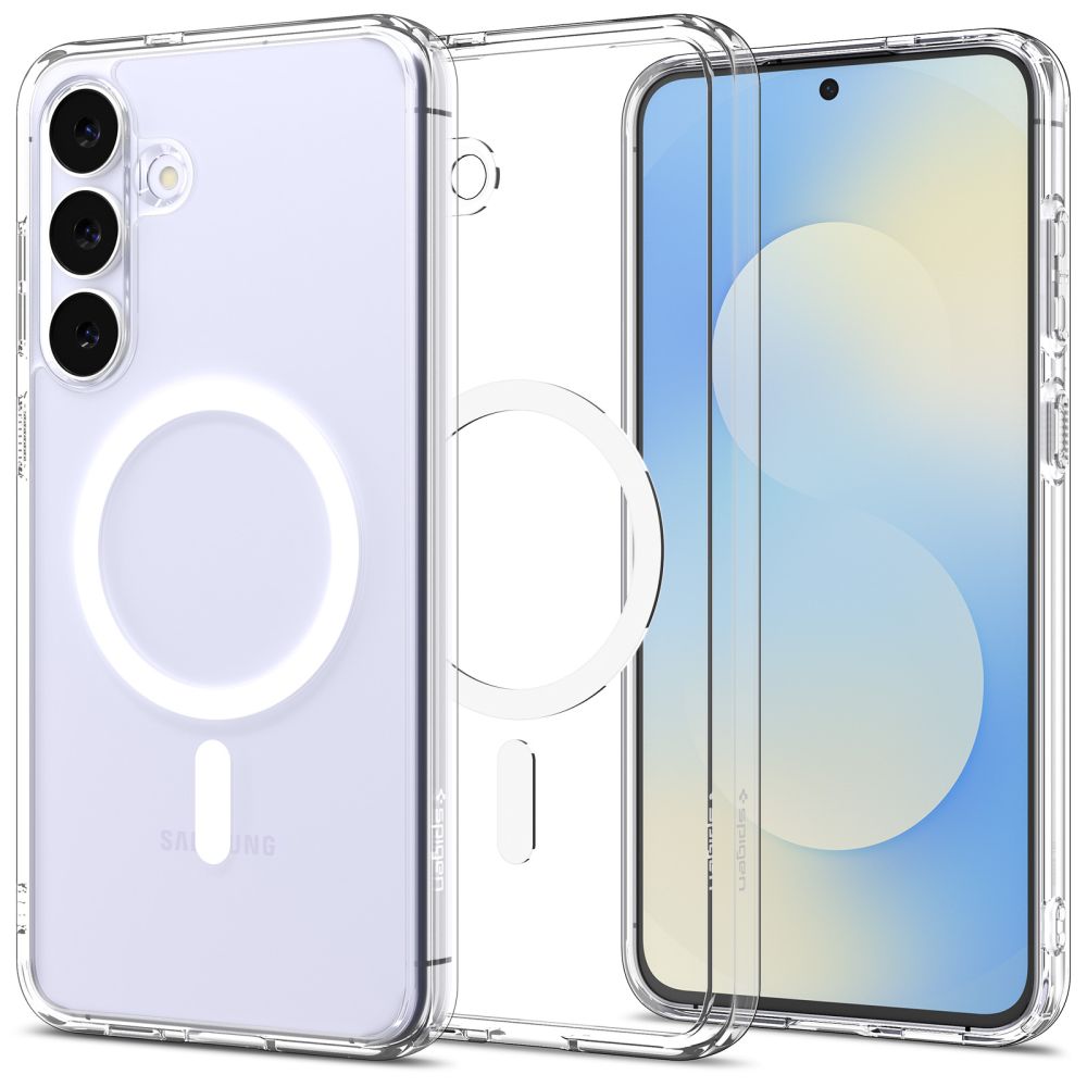 Spigen Ultra Hybrid Magnētiskais MagSafe apvalks Samsung Galaxy S25 FE - caurspīdīgs un balts