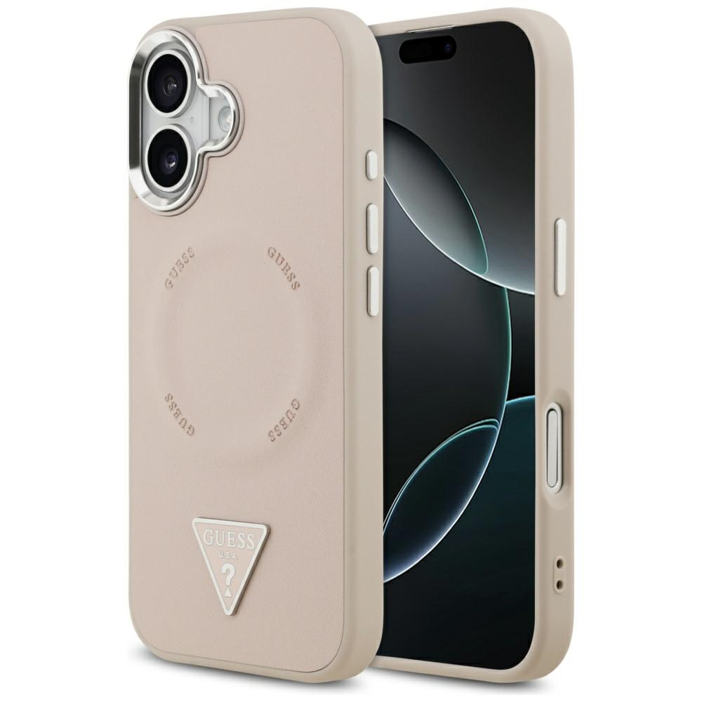 Guess Trīsstūra logotipa magnētiskais apvalks iPhone 17 - rozā