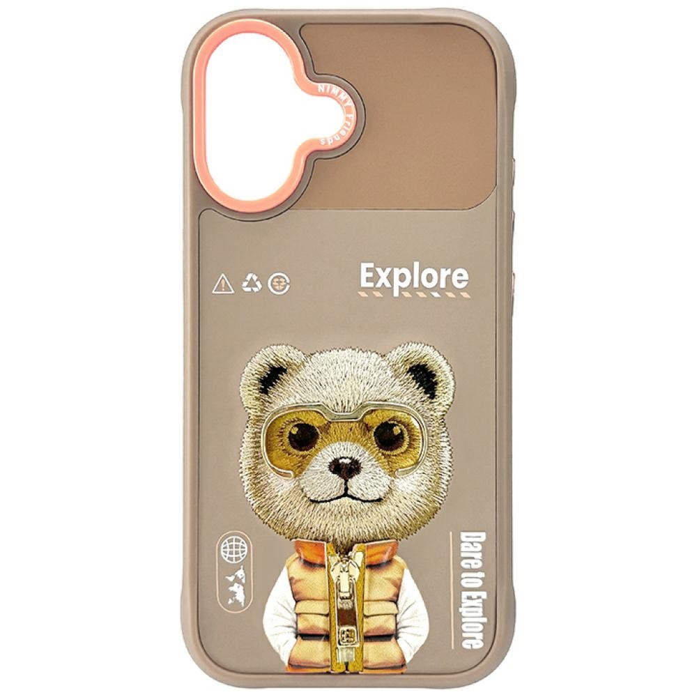 Nimmy Cool&Cute 2.0 Lācīšu tematis apvalks viedtālrunim iPhone 17 - smilšains