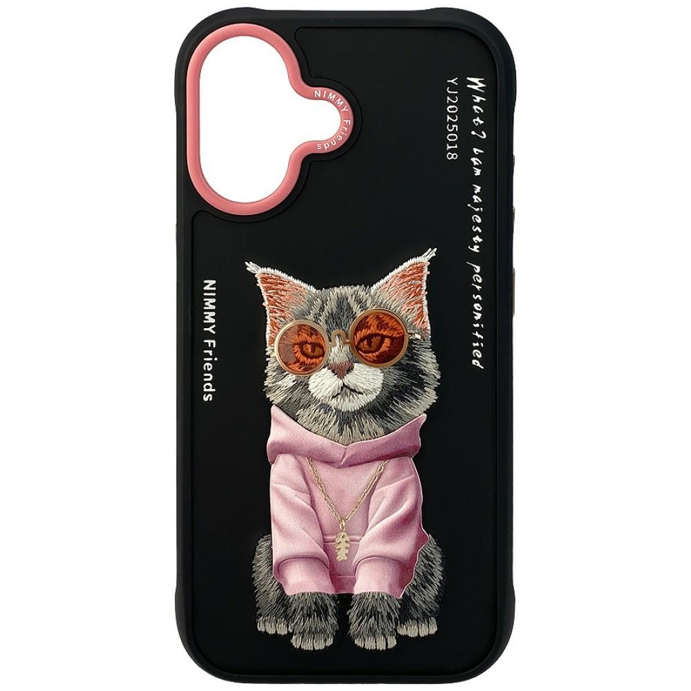 Nimmy Glasses Cool Cat viedtālruņa apvalks iPhone 17 - melns