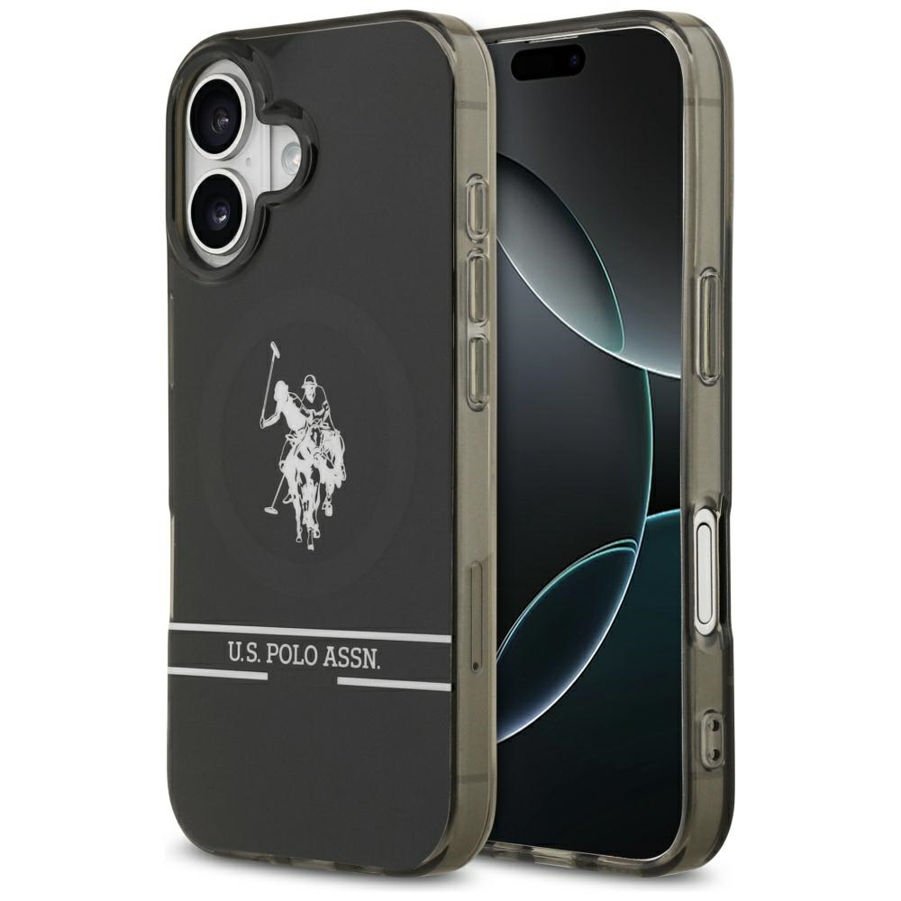 US Polo DH un apakšējās joslas logotips Magnētiskais apvalks iPhone 17 - melns