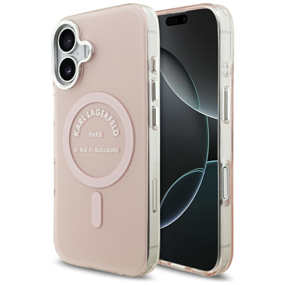 Karl Lagerfeld IML Karl RSG Logo Magnētiskais viedtālruņa apvalks iPhone 17 - rozā