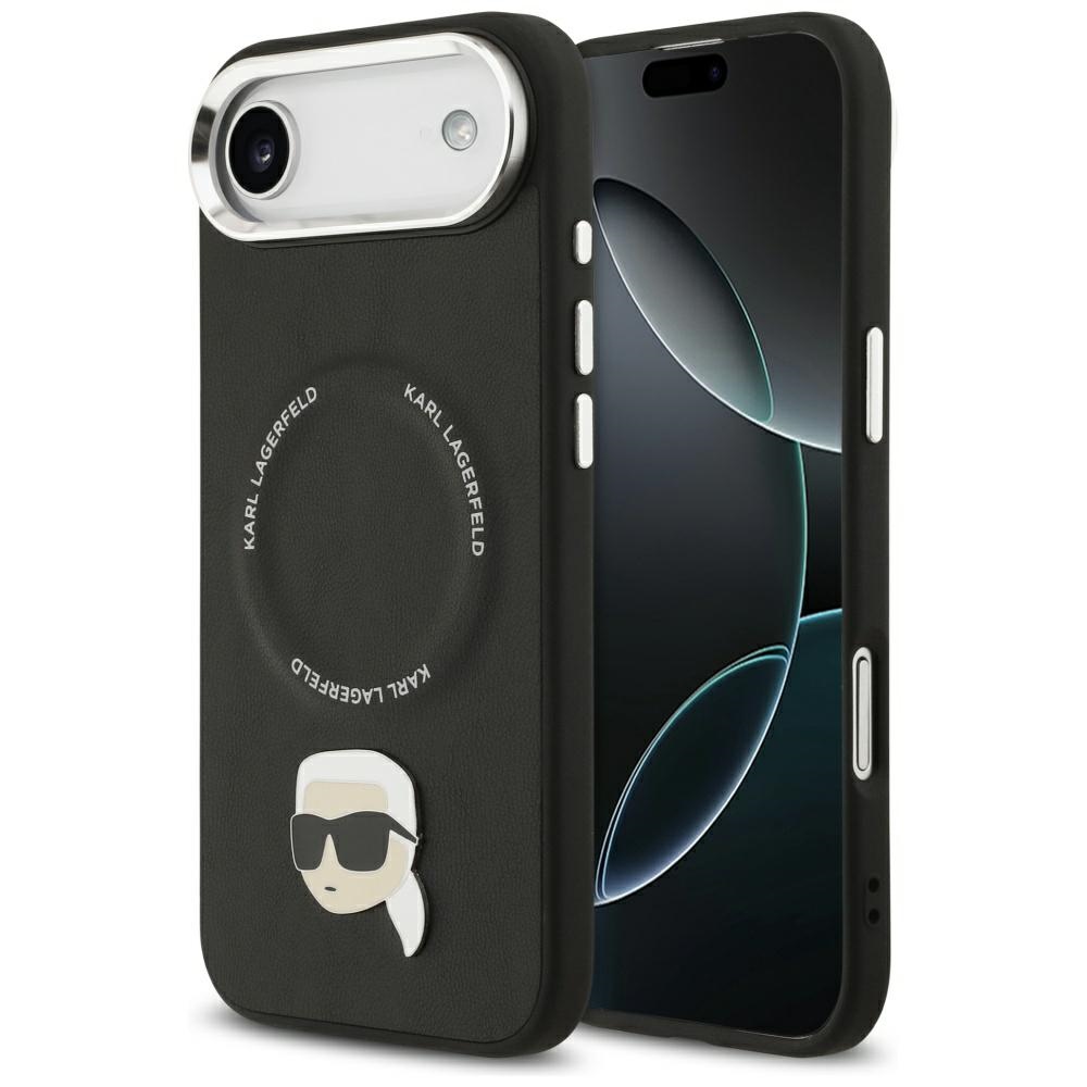 Karl Lagerfeld Karl Pin Magnētiskais viedtālruņa apvalks iPhone Air - Melns
