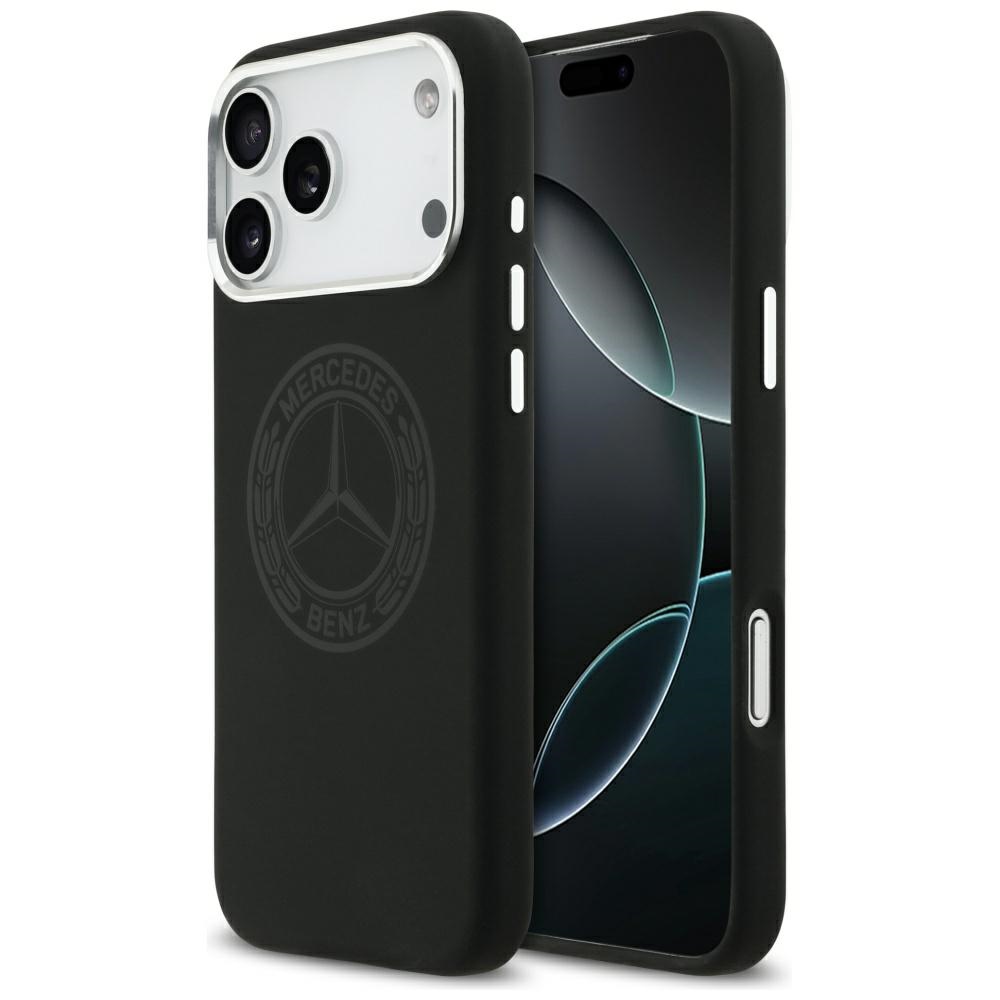 Mercedes Силиконовый Vintage Logo MagSafe Чехол для iPhone 17 Pro Max - чёрный