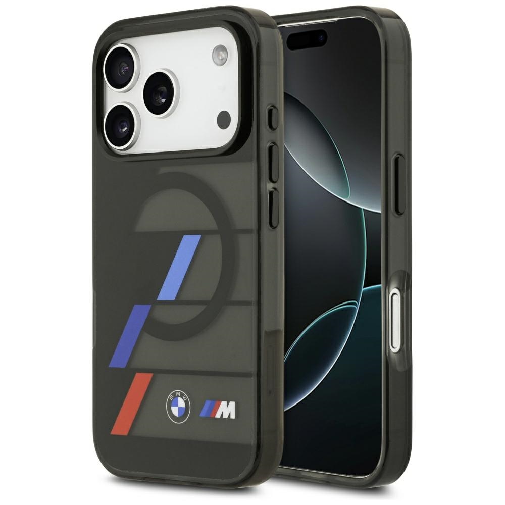 BMW M IML Metal Buttons Tricolor Lines MagSafe Чехол для iPhone 17 Pro - чёрный
