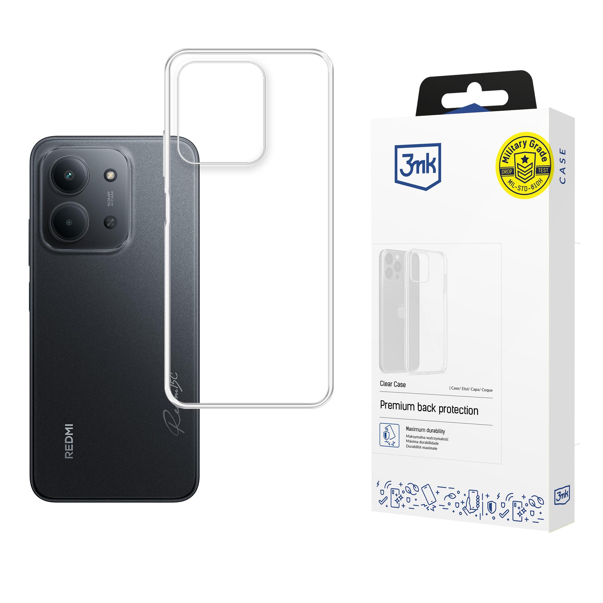 3mk Clear Maciņš for Xiaomi Redmi 15C 4G/5G (173mm) - caurspīdīgs