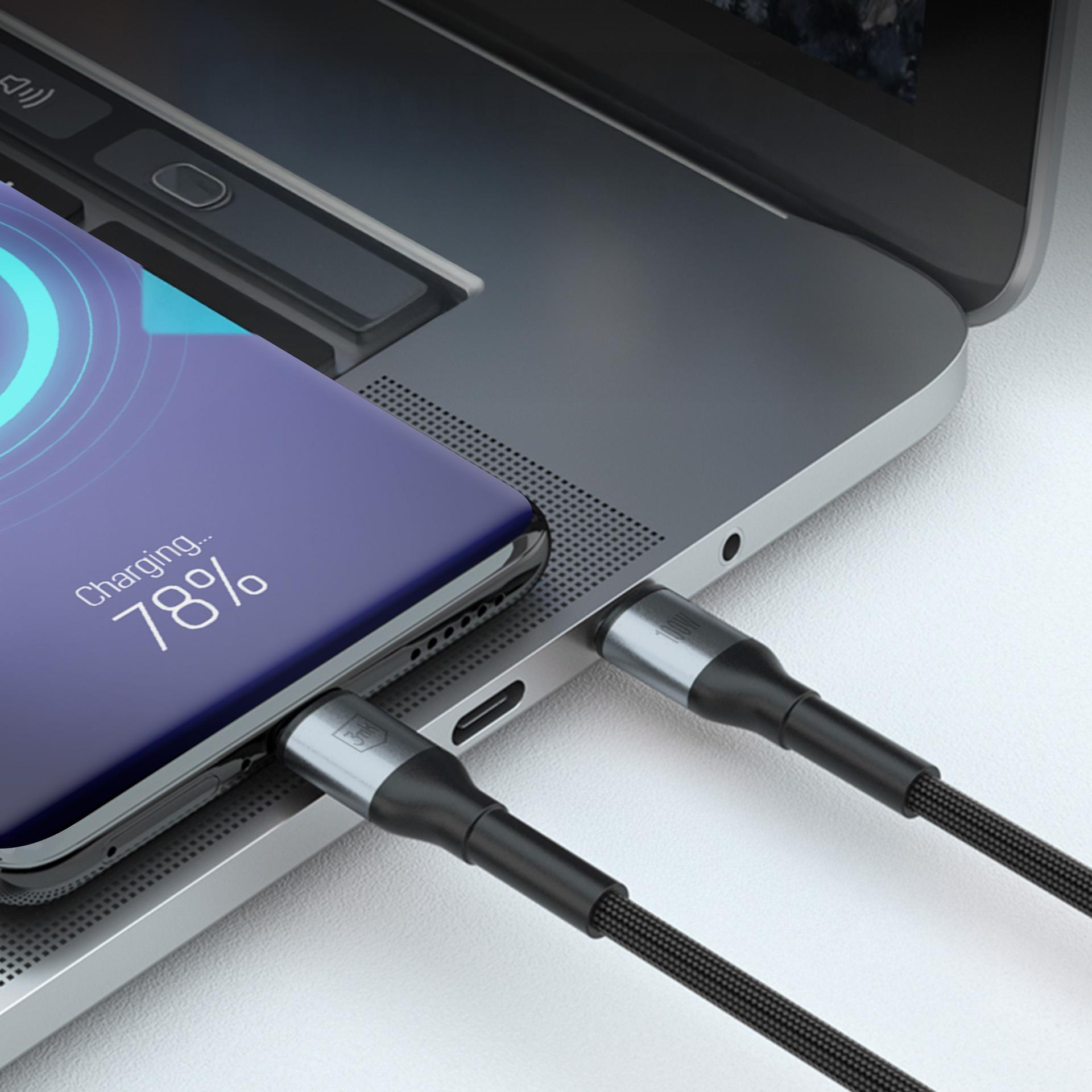 3mk Hyper Cable N-SERIES USB-C / USB-C 1m 20V/5A 100W kabelis - melns