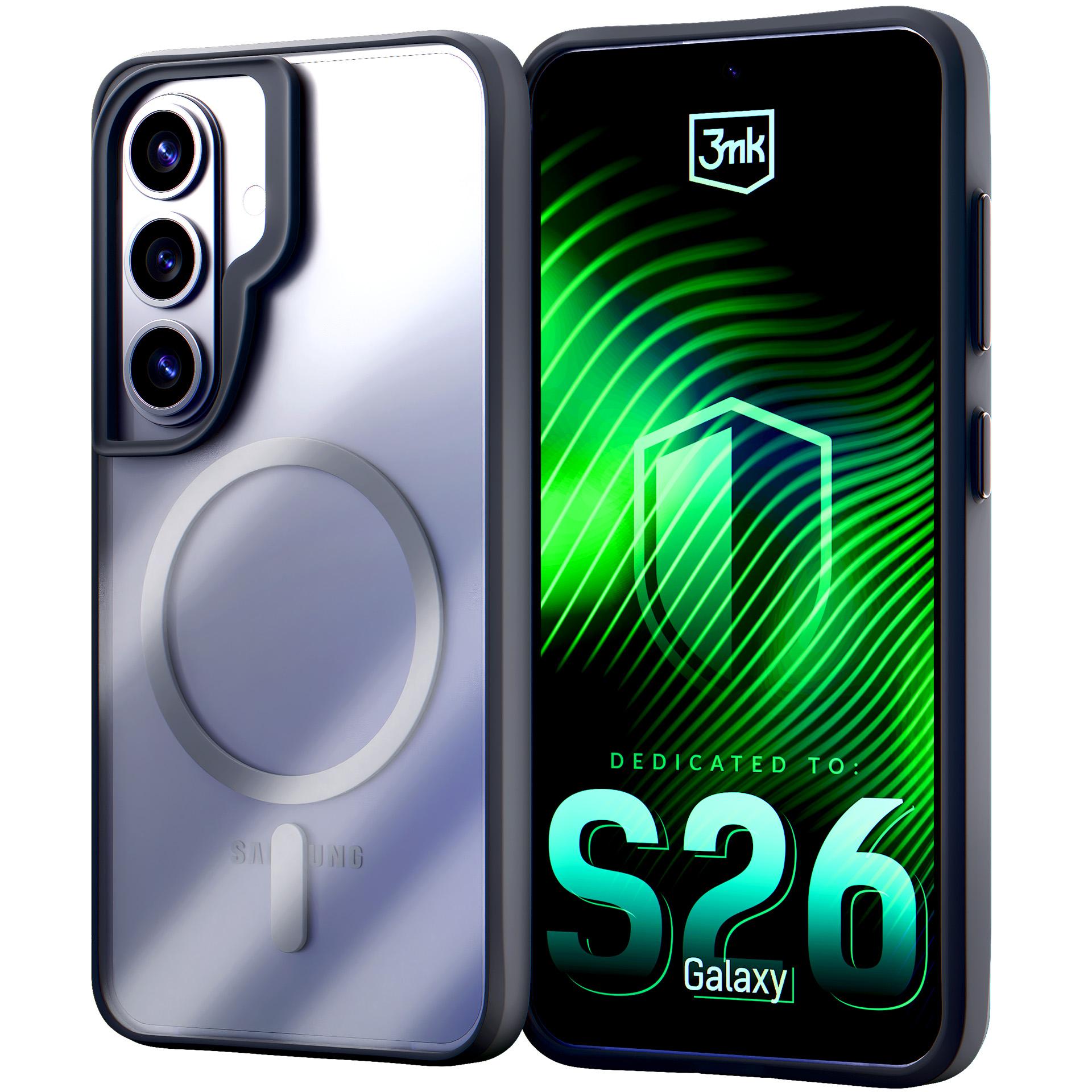 3mk Satin Armor MagCase for Samsung Galaxy S26 - caurspīdīgs melns
