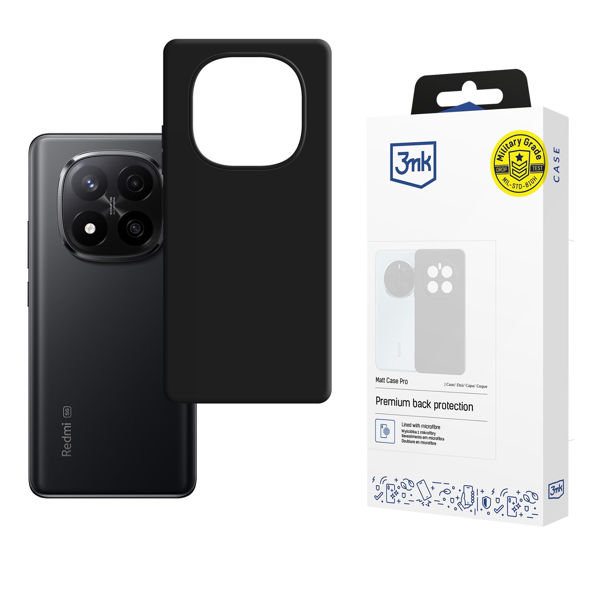 3mk Matt Case Pro case for Xiaomi Redmi Note 15 5G - black