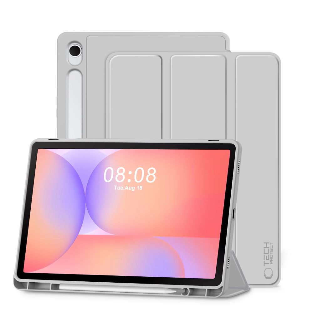 Tech-Protect SmartCase Pen maciņš Samsung Galaxy Tab S9 11.0 / S9 FE / S10 FE / S10 Lite 10.9 pelēks