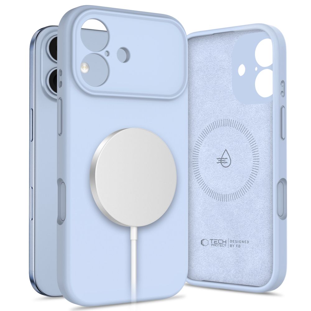 Tech-Protect silikona magnētiskais apvalks MagSafe iPhone 17 viedtālrunim - zils