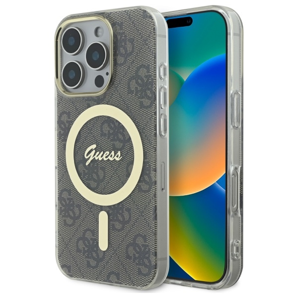 Guess IML 4G MagSafe futrālis iPhone 16 Pro Max - Brūns