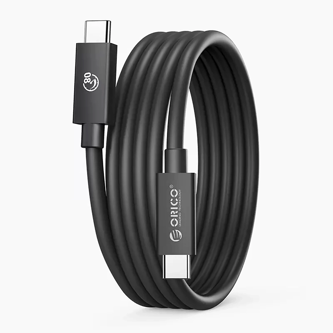 Orico USB4 Thunderbolt5 kabelis 80Gbps 240W no USB-C uz USB-C 1m - melns